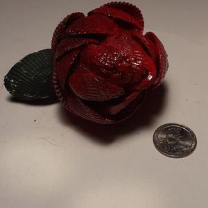 Hand made seashell rose statue